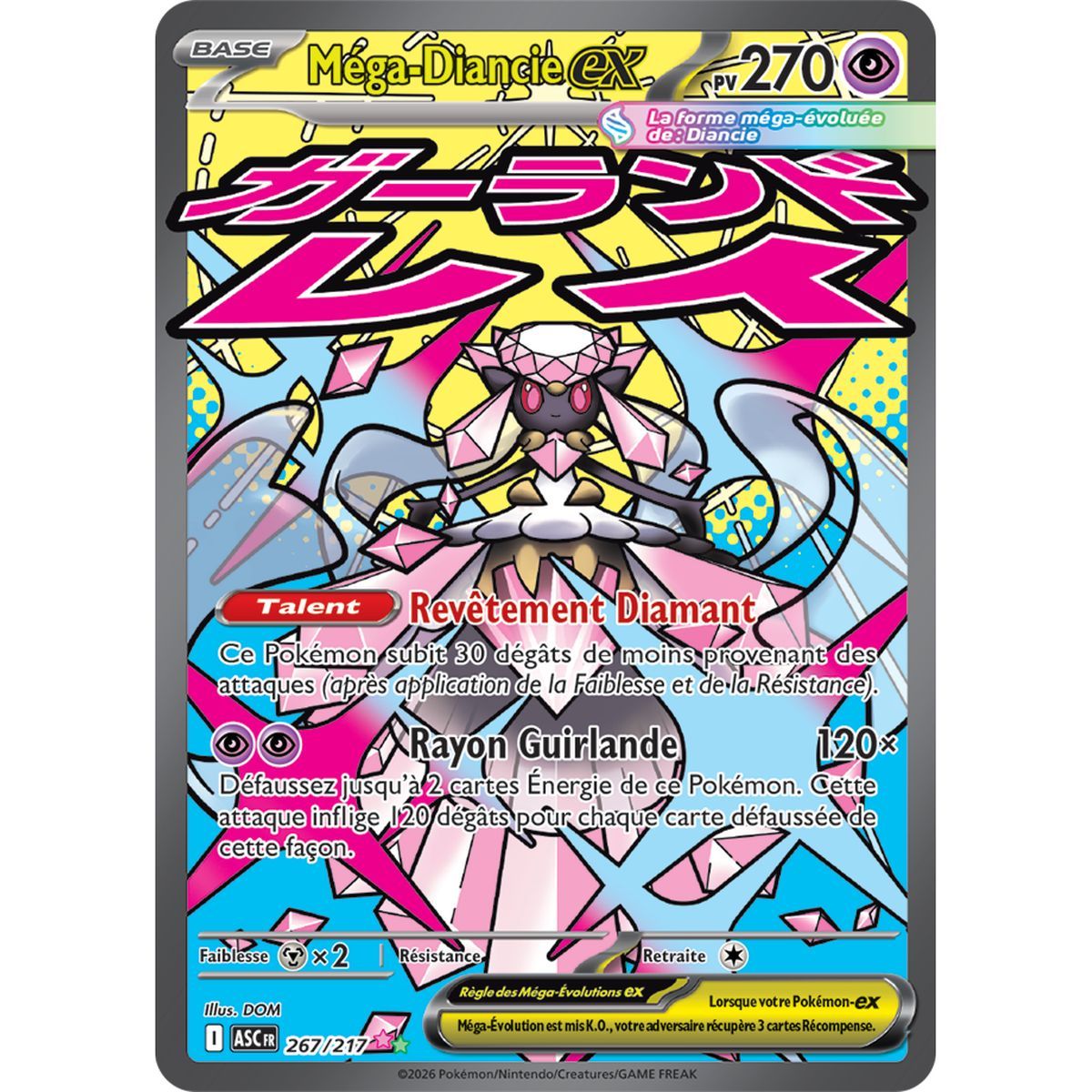 Méga-Diancie EX - Mega Attack Rare 267/217 - ME02.5 - Pokémon - Méga-Évolution Héros Transcendants