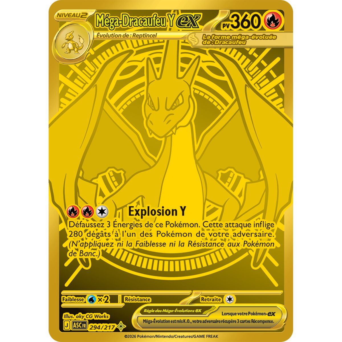 Méga-Dracaufeu Y EX - Mega Hyper Rare 294/217 - ME02.5 - Pokémon - Méga-Évolution Héros Transcendants
