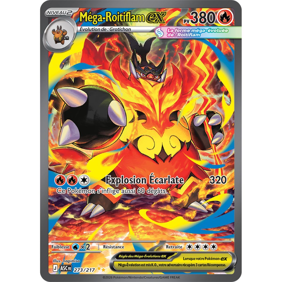 Méga-Roitiflam EX - Special Illustration Rare 273/217 - ME02.5 - Pokémon - Méga-Évolution Héros Transcendants