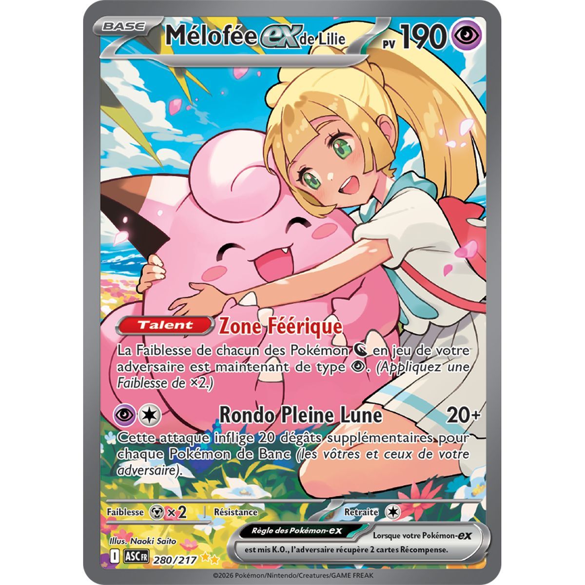 Mélofée EXde Lilie - Special Illustration Rare 280/217 - ME02.5 - Pokémon - Méga-Évolution Héros Transcendants