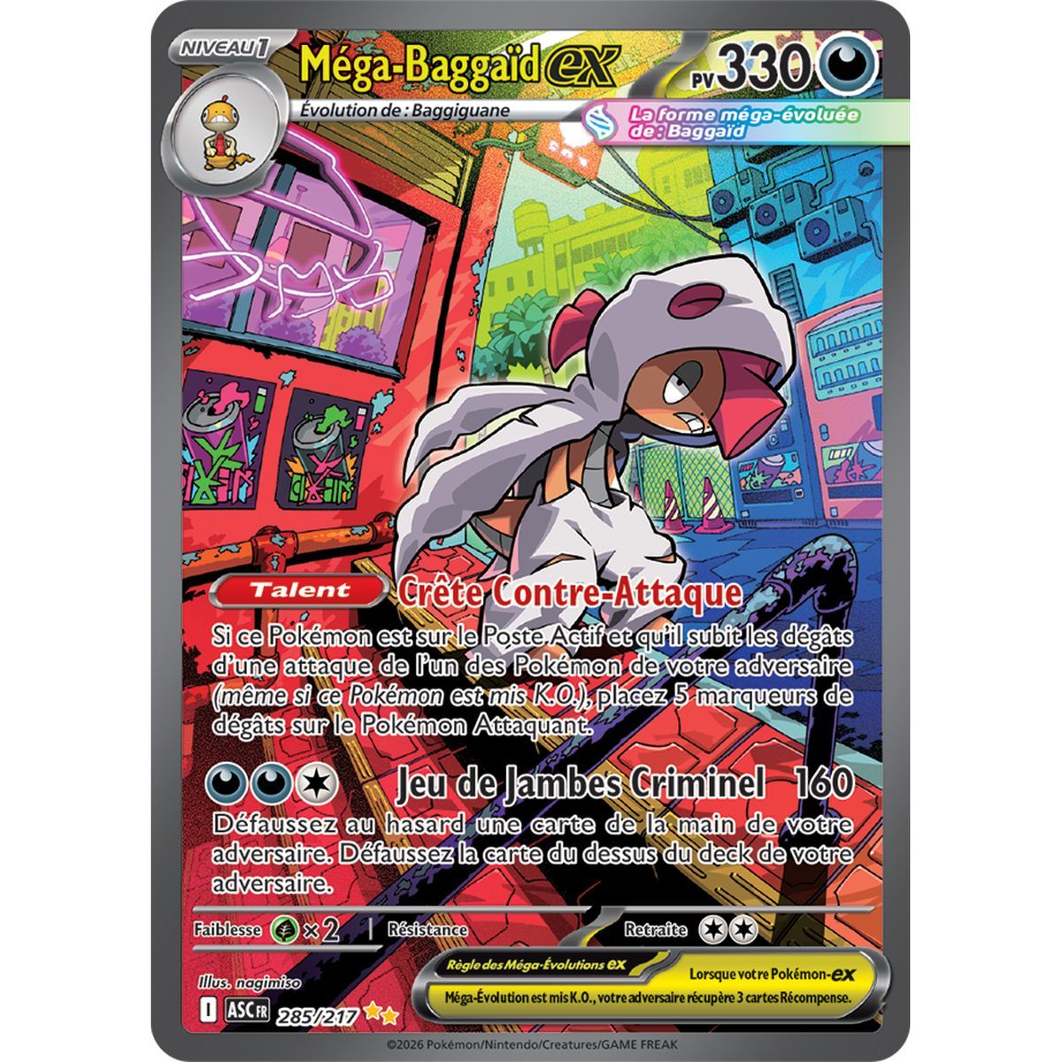 Méga-Baggaïd EX - Special Illustration Rare 285/217 - ME02.5 - Pokémon - Méga-Évolution Héros Transcendants