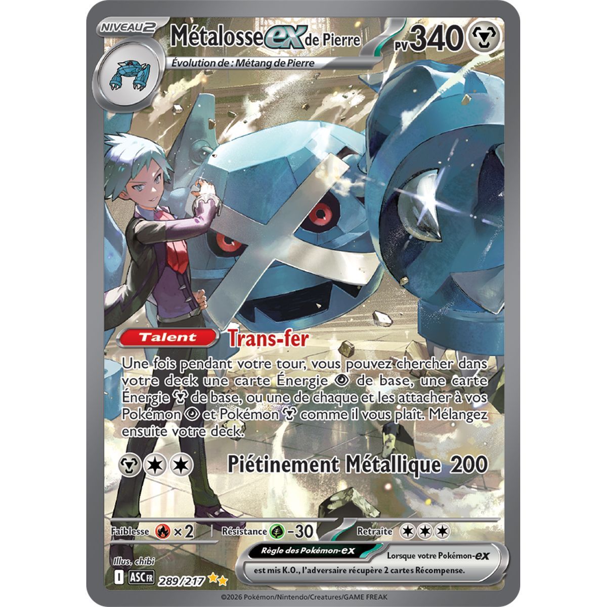 Métalosse EXde Pierre - Special Illustration Rare 289/217 - ME02.5 - Pokémon - Méga-Évolution Héros Transcendants