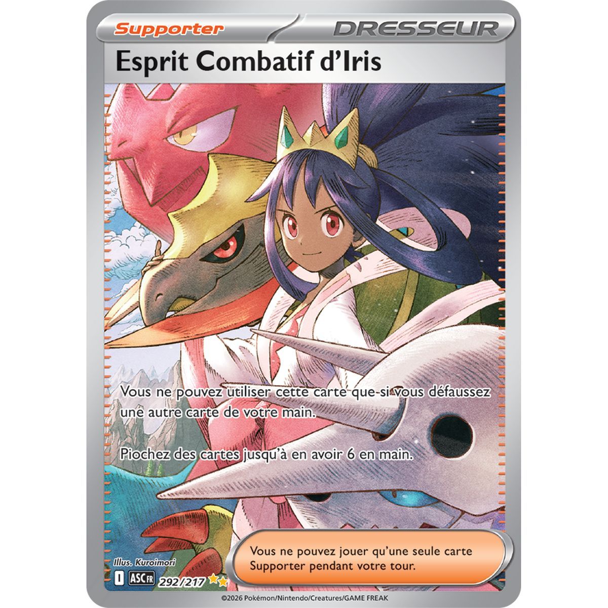 Esprit Combatif d’Iris - Special Illustration Rare 292/217 - ME02.5 - Pokémon - Méga-Évolution Héros Transcendants