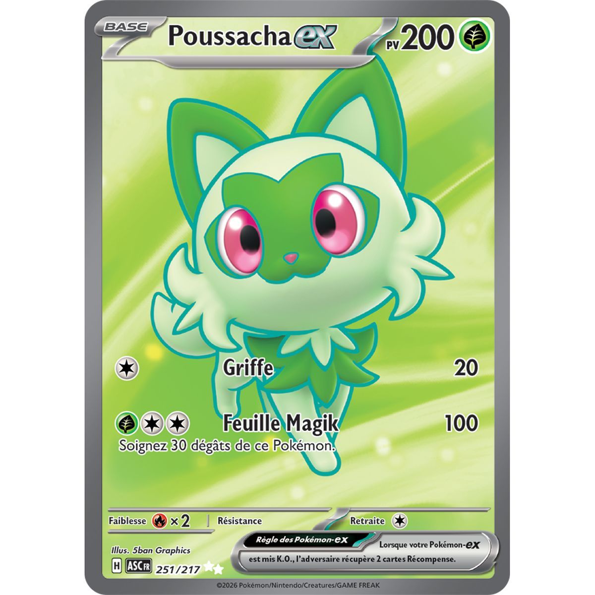 Poussacha EX - Ultra Rare 251/217 - ME02.5 - Pokémon - Méga-Évolution Héros Transcendants
