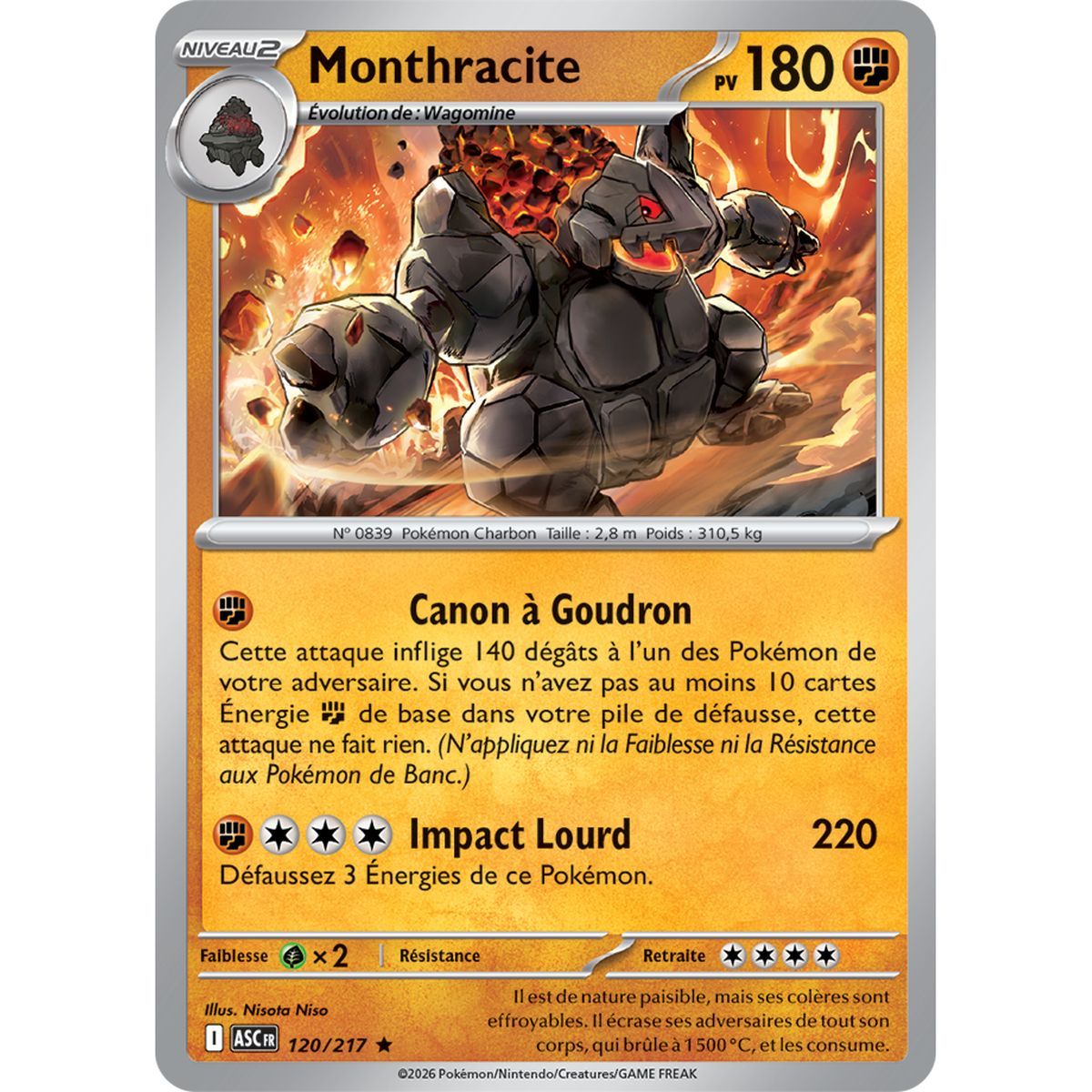 Monthracite - Holo Rare 120/217 - ME02.5 - Pokémon - Méga-Évolution Héros Transcendants