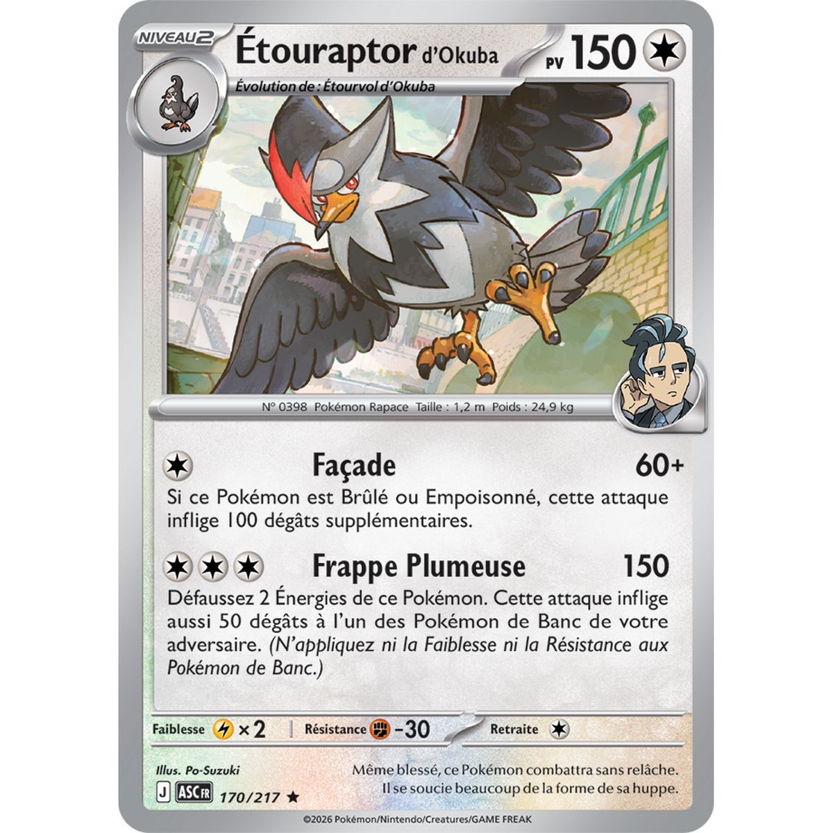 Étouraptor d’Okuba - Holo Rare 170/217 - ME02.5 - Pokémon - Méga-Évolution Héros Transcendants