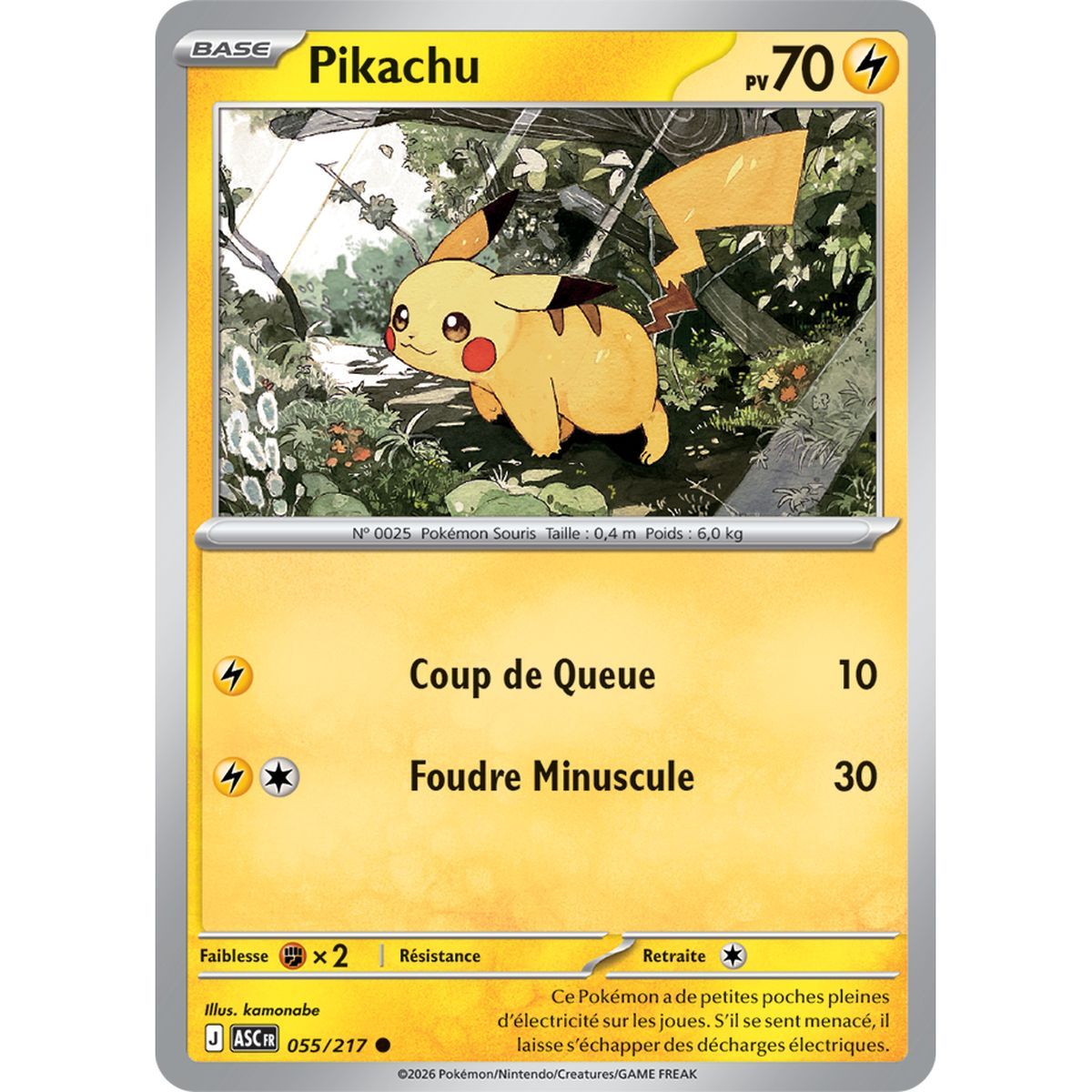 Pikachu - Reverse Pokéball 55/217 - ME02.5 - Pokémon - Méga-Évolution Héros Transcendants
