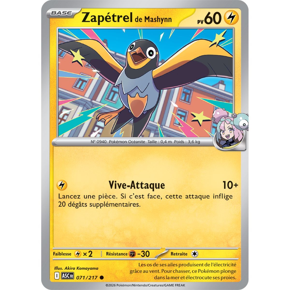 Zapétrel de Mashynn - Reverse Pokéball 71/217 - ME02.5 - Pokémon - Méga-Évolution Héros Transcendants