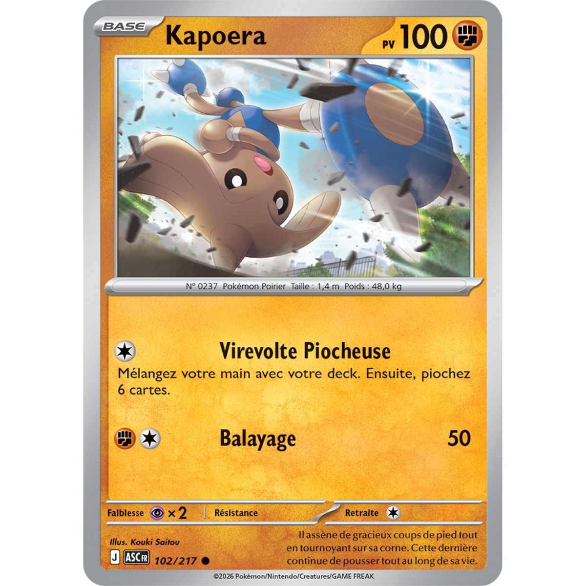 Kapoera - Reverse Pokéball 102/217 - ME02.5 - Pokémon - Méga-Évolution Héros Transcendants