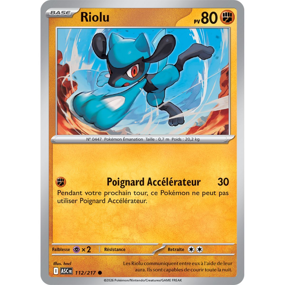 Riolu - Reverse Pokéball 112/217 - ME02.5 - Pokémon - Méga-Évolution Héros Transcendants