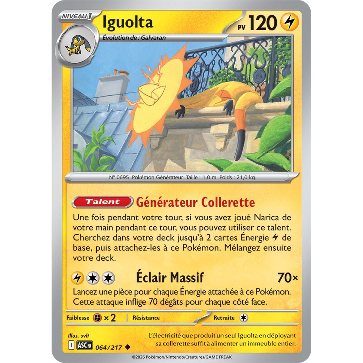 Iguolta - Reverse Pokéball 64/217 - ME02.5 - Pokémon - Méga-Évolution Héros Transcendants