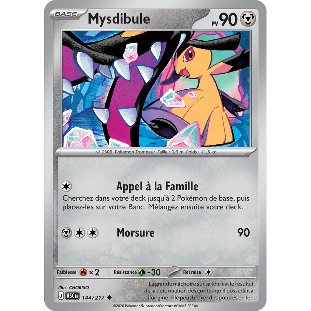 Mysdibule - Reverse Pokéball 144/217 - ME02.5 - Pokémon - Méga-Évolution Héros Transcendants