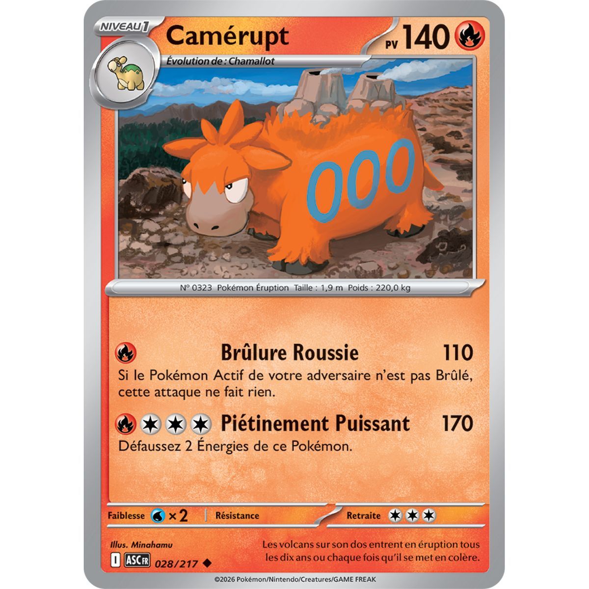 Camérupt - Peu Commune 28/217 - ME02.5 - Pokémon - Méga-Évolution Héros Transcendants