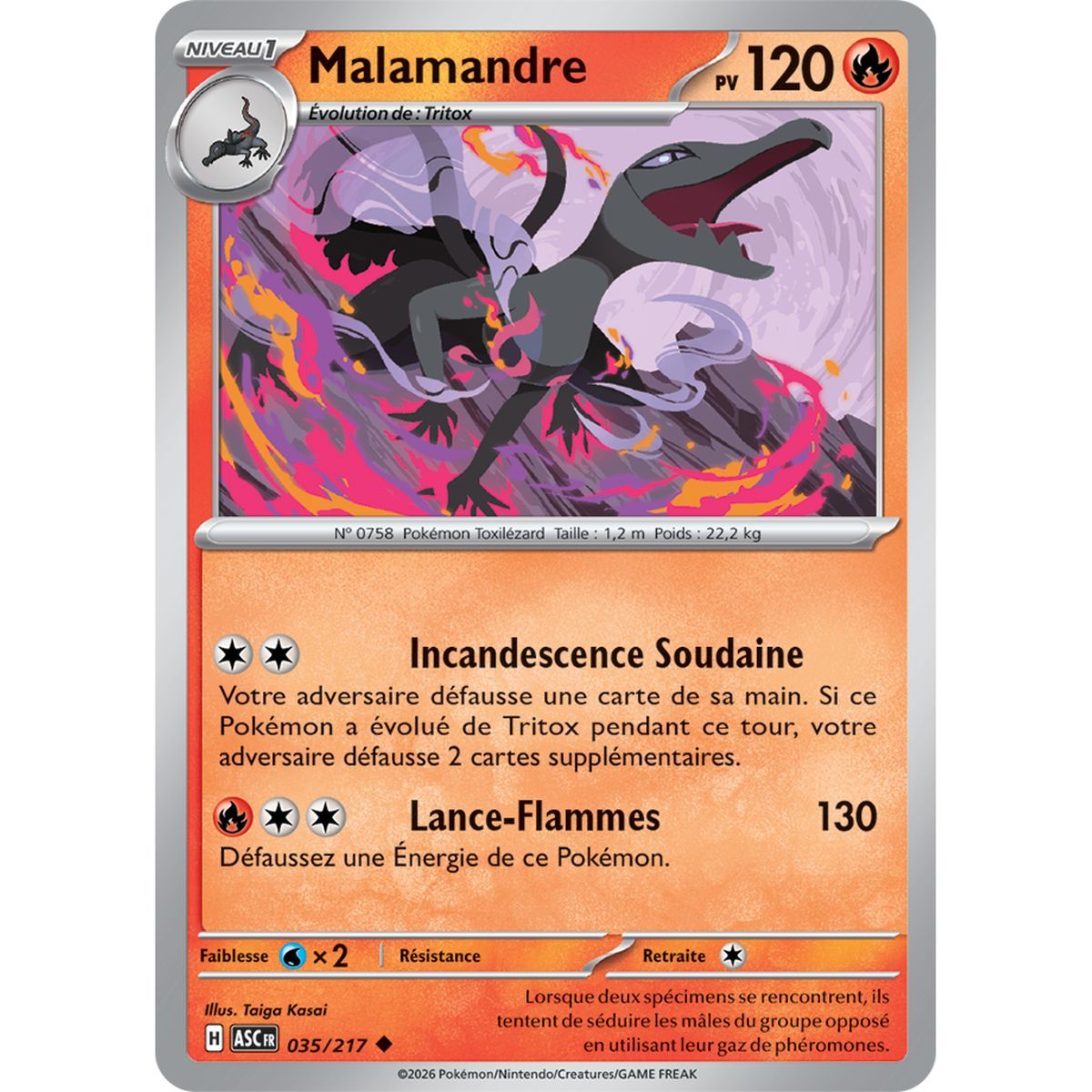 Malamandre - Peu Commune 35/217 - ME02.5 - Pokémon - Méga-Évolution Héros Transcendants