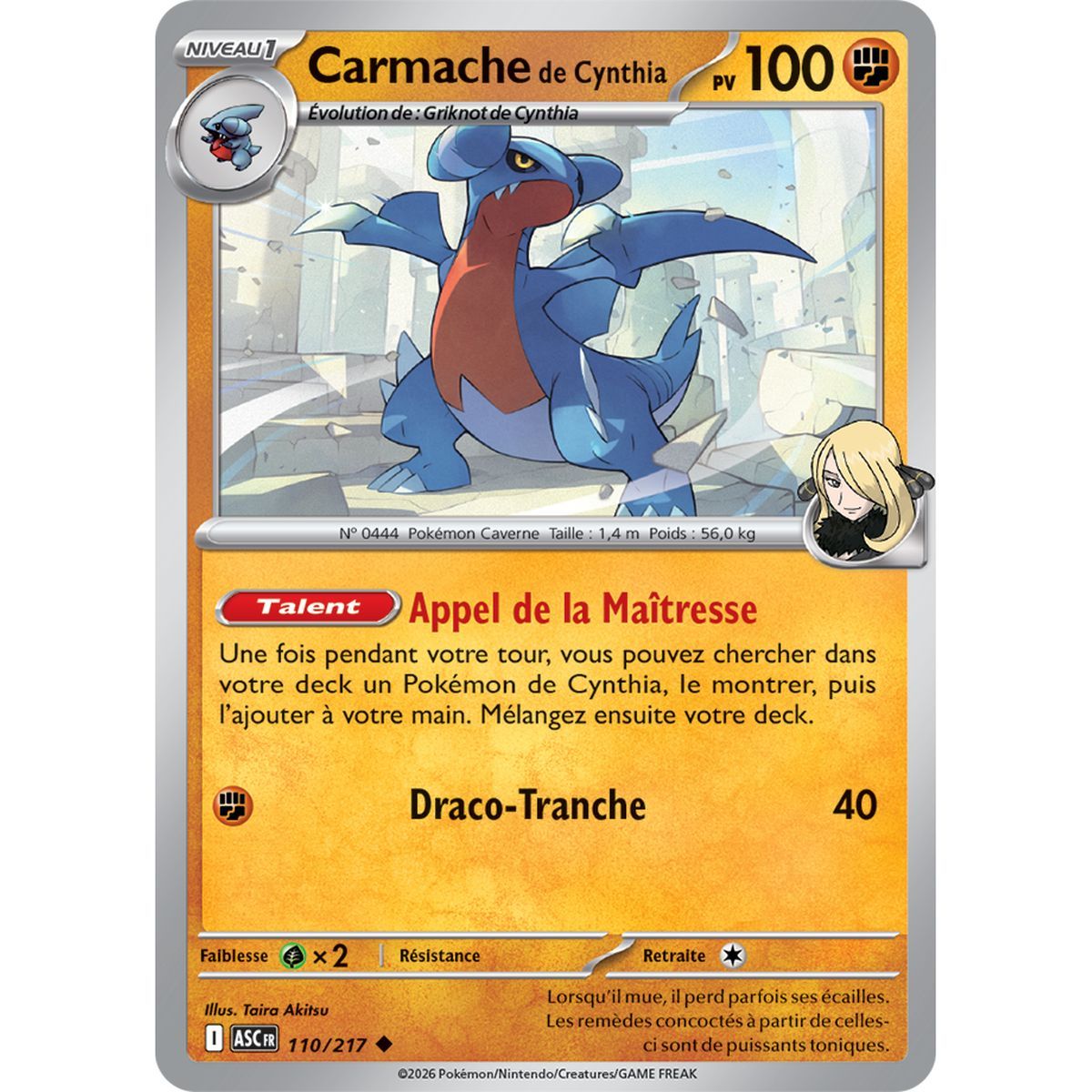 Carmache de Cynthia - Peu Commune 110/217 - ME02.5 - Pokémon - Méga-Évolution Héros Transcendants