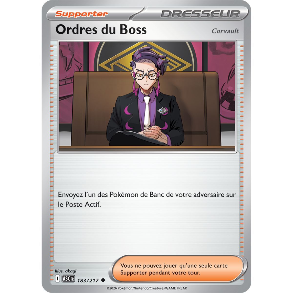 Ordres du Boss - Peu Commune 183/217 - ME02.5 - Pokémon - Méga-Évolution Héros Transcendants