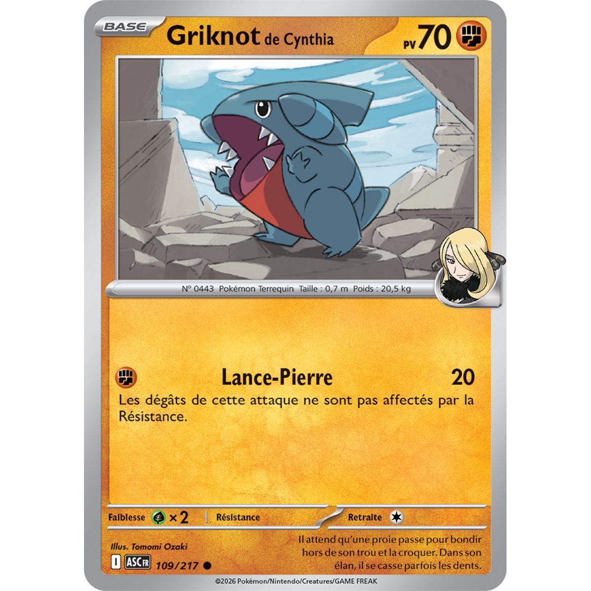 Griknot de Cynthia - Commune 109/217 - ME02.5 - Pokémon - Méga-Évolution Héros Transcendants