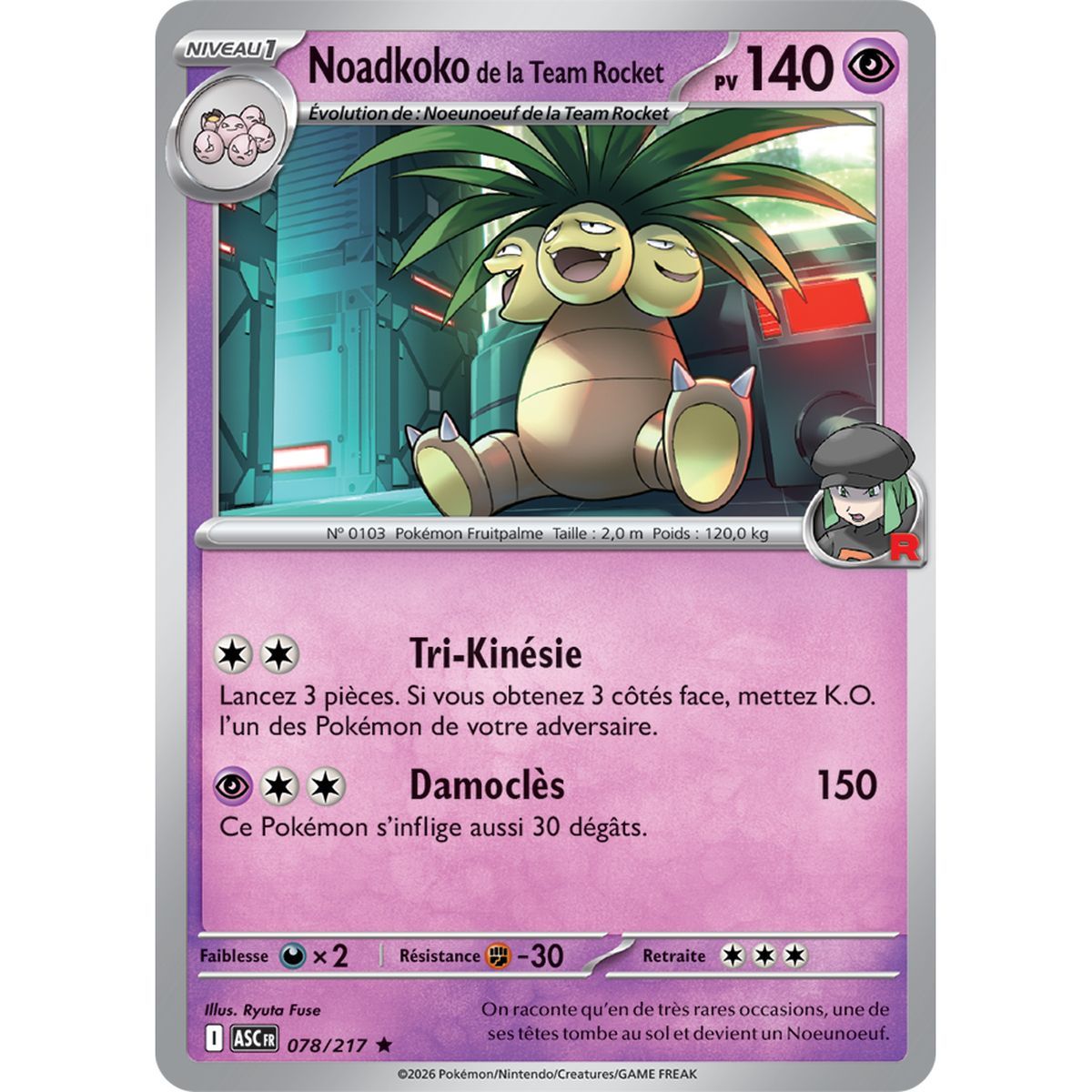 Noadkoko de la Team Rocket - Reverse 78/217 - ME02.5 - Pokémon - Méga-Évolution Héros Transcendants