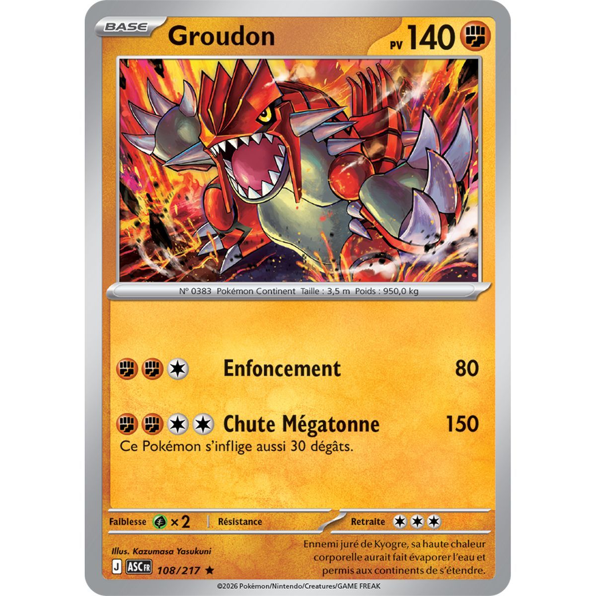 Groudon - Reverse 108/217 - ME02.5 - Pokémon - Méga-Évolution Héros Transcendants