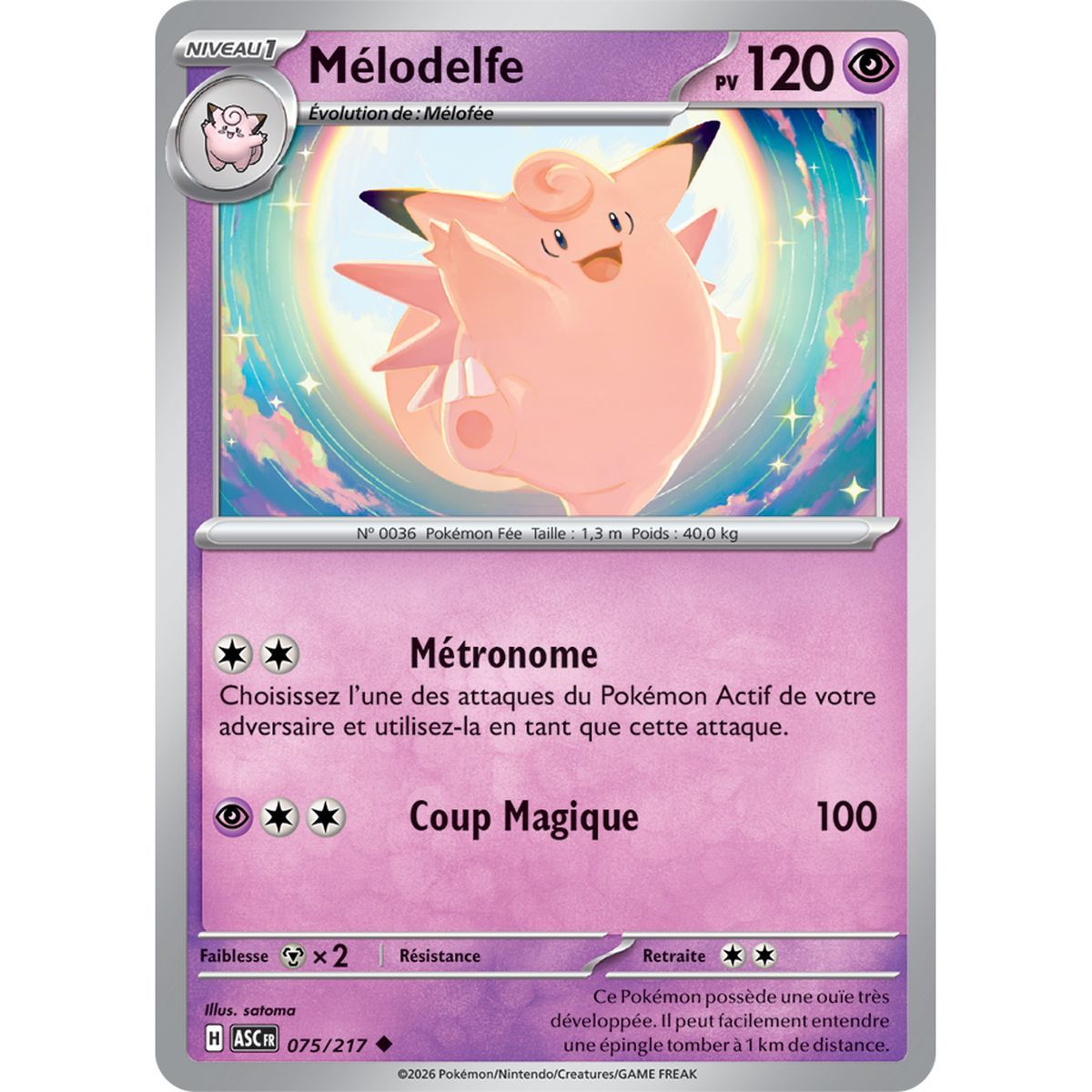 Mélodelfe - Reverse 75/217 - ME02.5 - Pokémon - Méga-Évolution Héros Transcendants