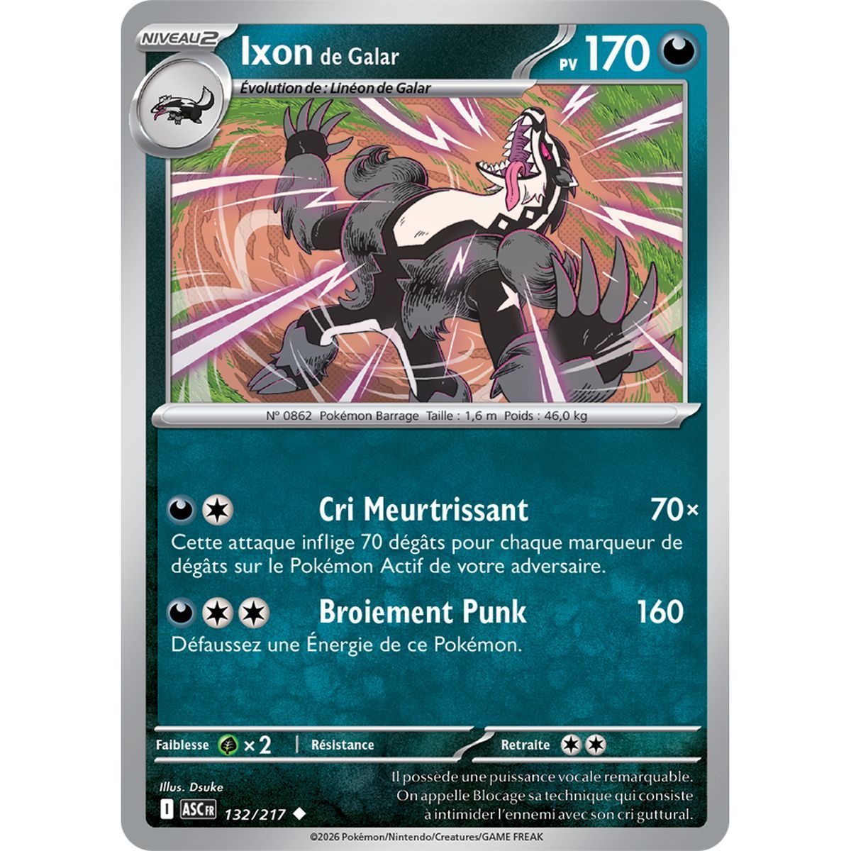 Ixon de Galar - Reverse 132/217 - ME02.5 - Pokémon - Méga-Évolution Héros Transcendants