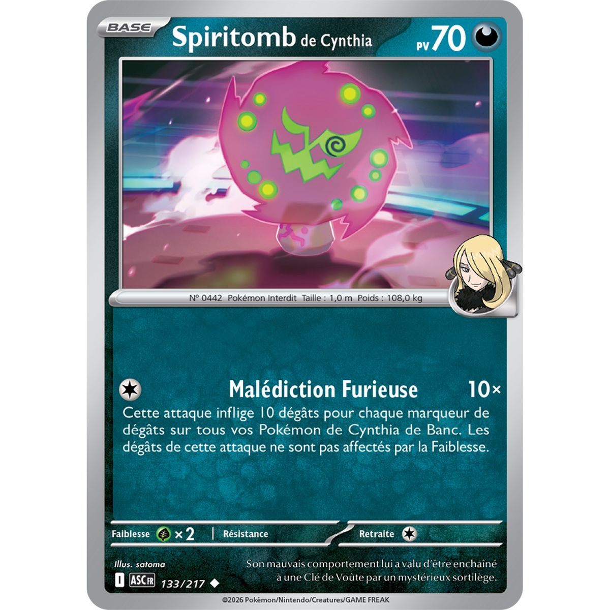 Spiritomb de Cynthia - Reverse 133/217 - ME02.5 - Pokémon - Méga-Évolution Héros Transcendants