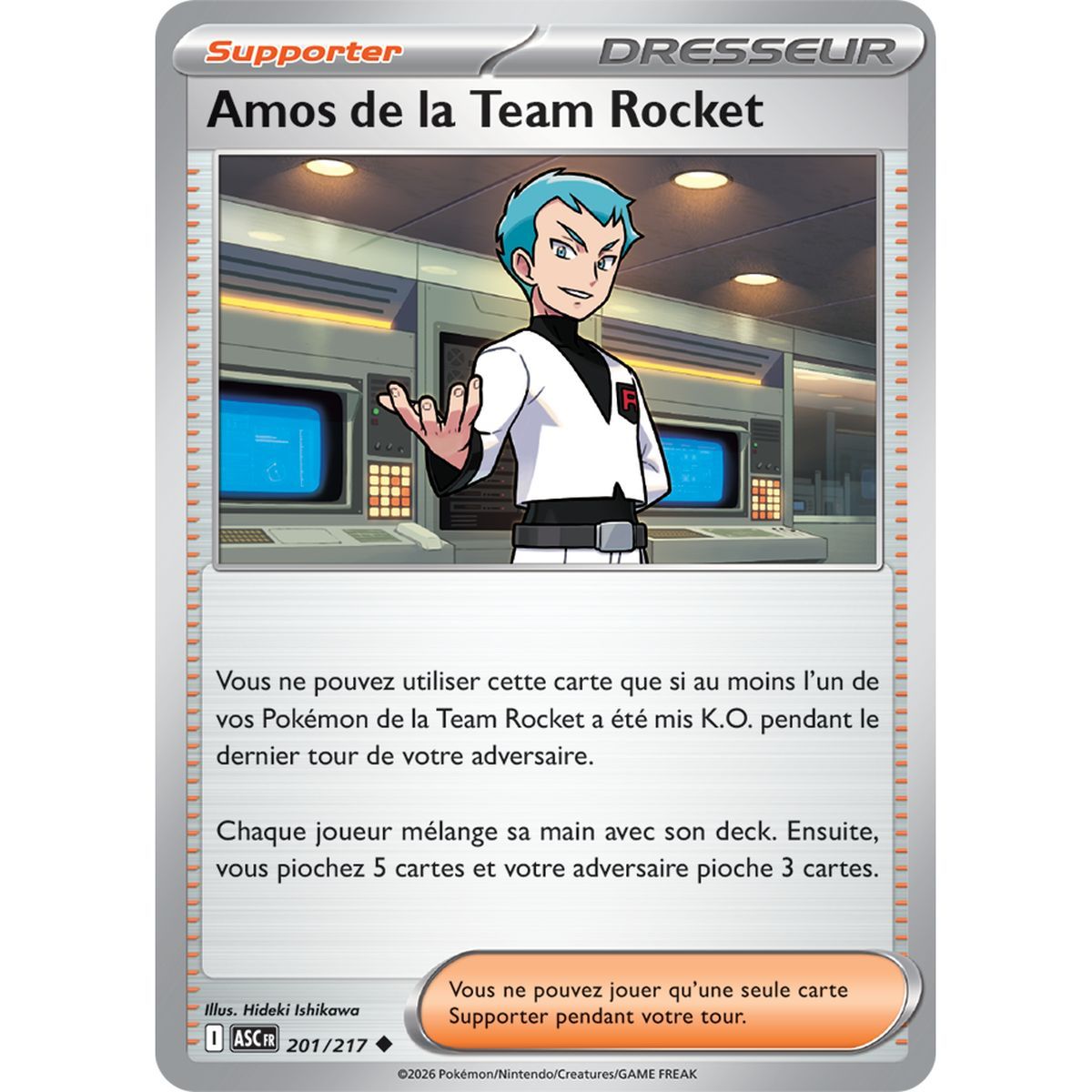 Amos de la Team Rocket - Reverse 201/217 - ME02.5 - Pokémon - Méga-Évolution Héros Transcendants