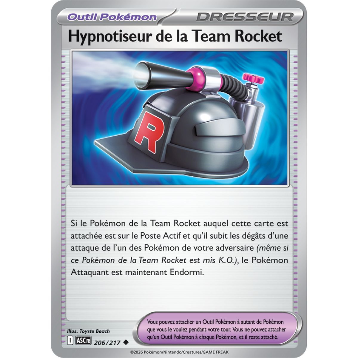 Hypnotiseur de la Team Rocket - Reverse 206/217 - ME02.5 - Pokémon - Méga-Évolution Héros Transcendants