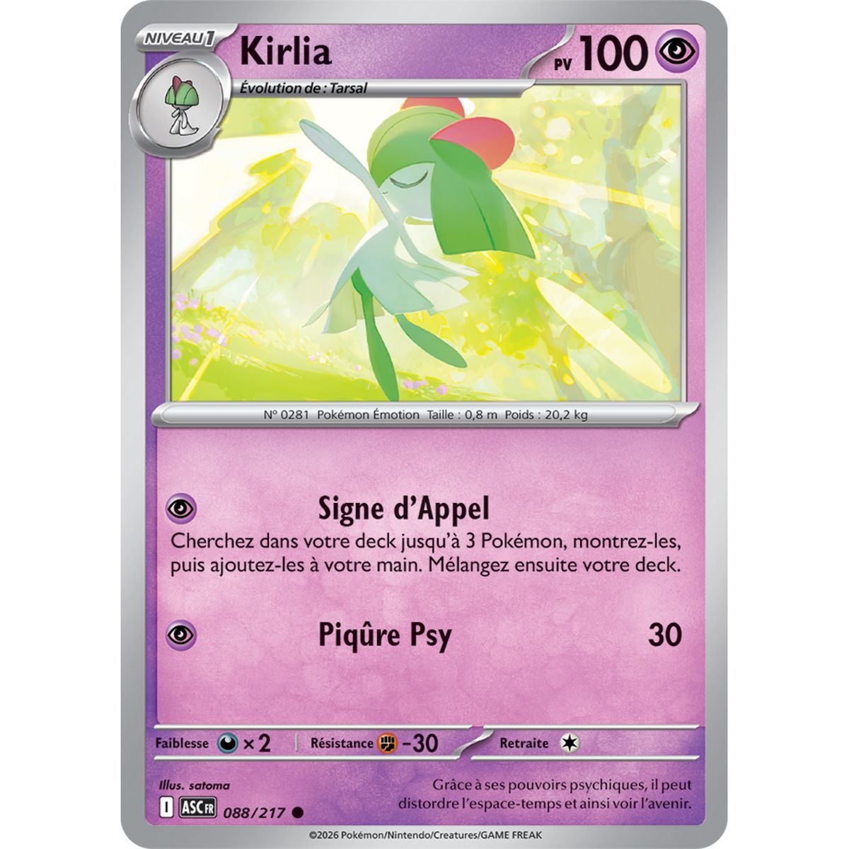 Kirlia - Reverse 88/217 - ME02.5 - Pokémon - Méga-Évolution Héros Transcendants