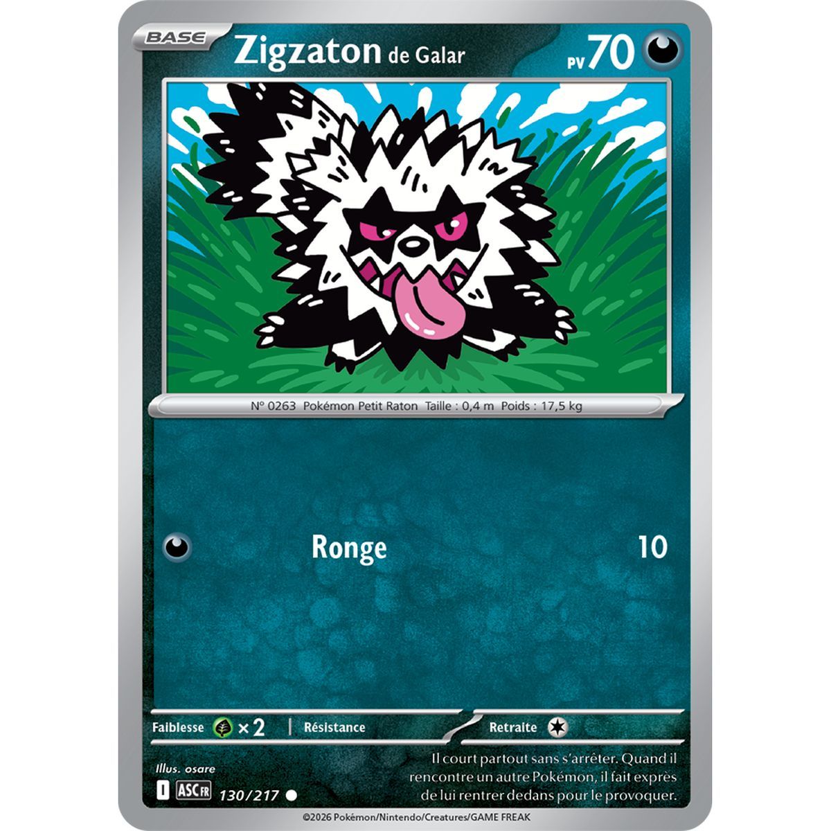 Zigzaton de Galar - Reverse 130/217 - ME02.5 - Pokémon - Méga-Évolution Héros Transcendants