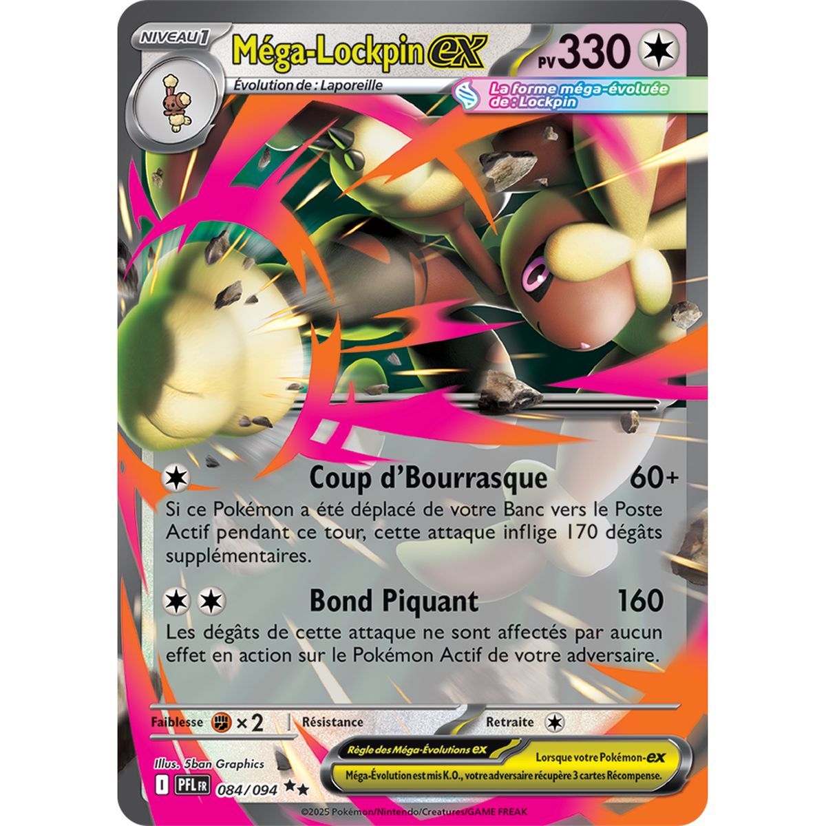Méga-Lockpin-ex - Double Rare 84/94 - Méga-Evolution 2 Flammes Fantasmagoriques