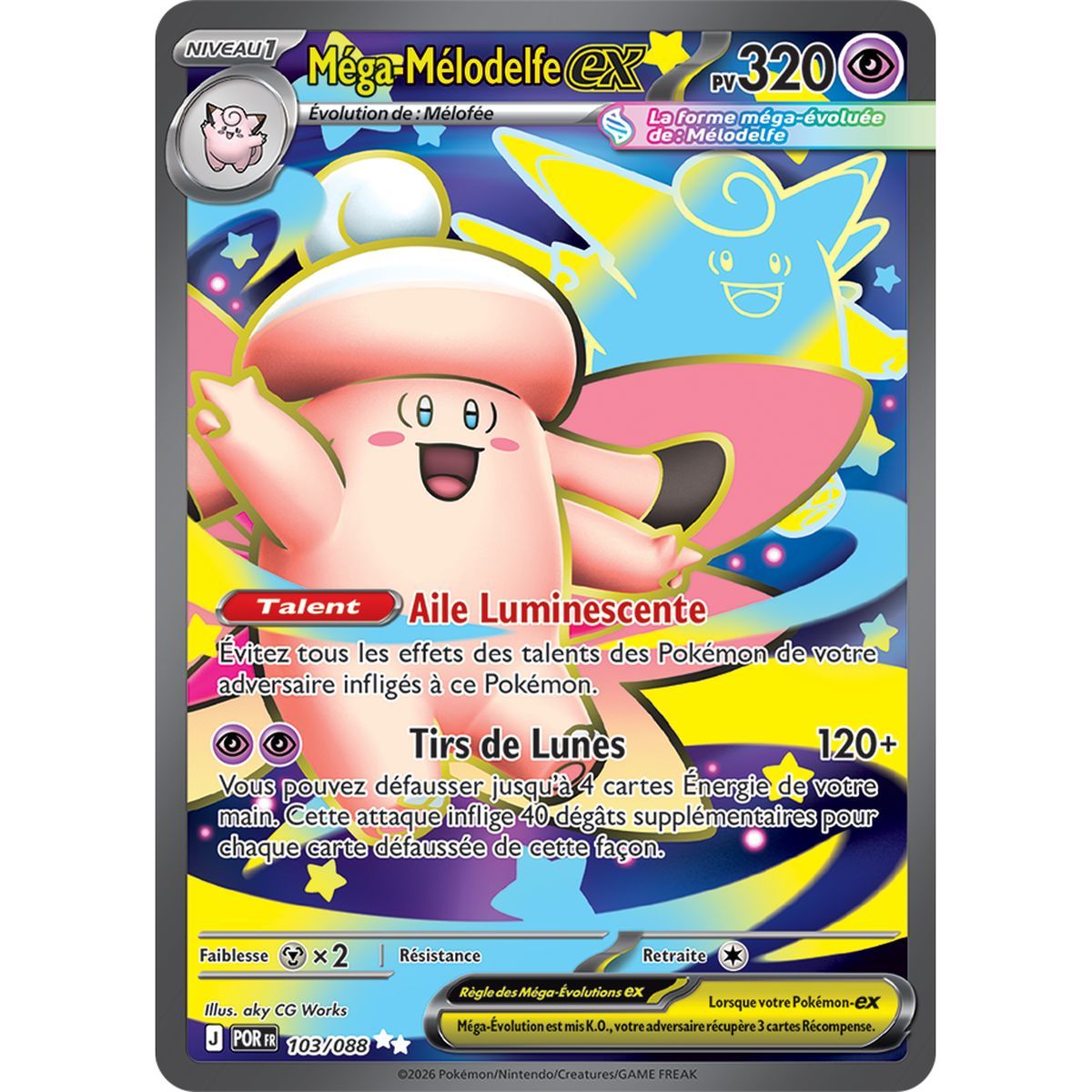 Méga-Mélodelfe EX - Ultra Rare 103/88 - ME03 - Pokémon - Méga-Évolution Équilibre Parfait