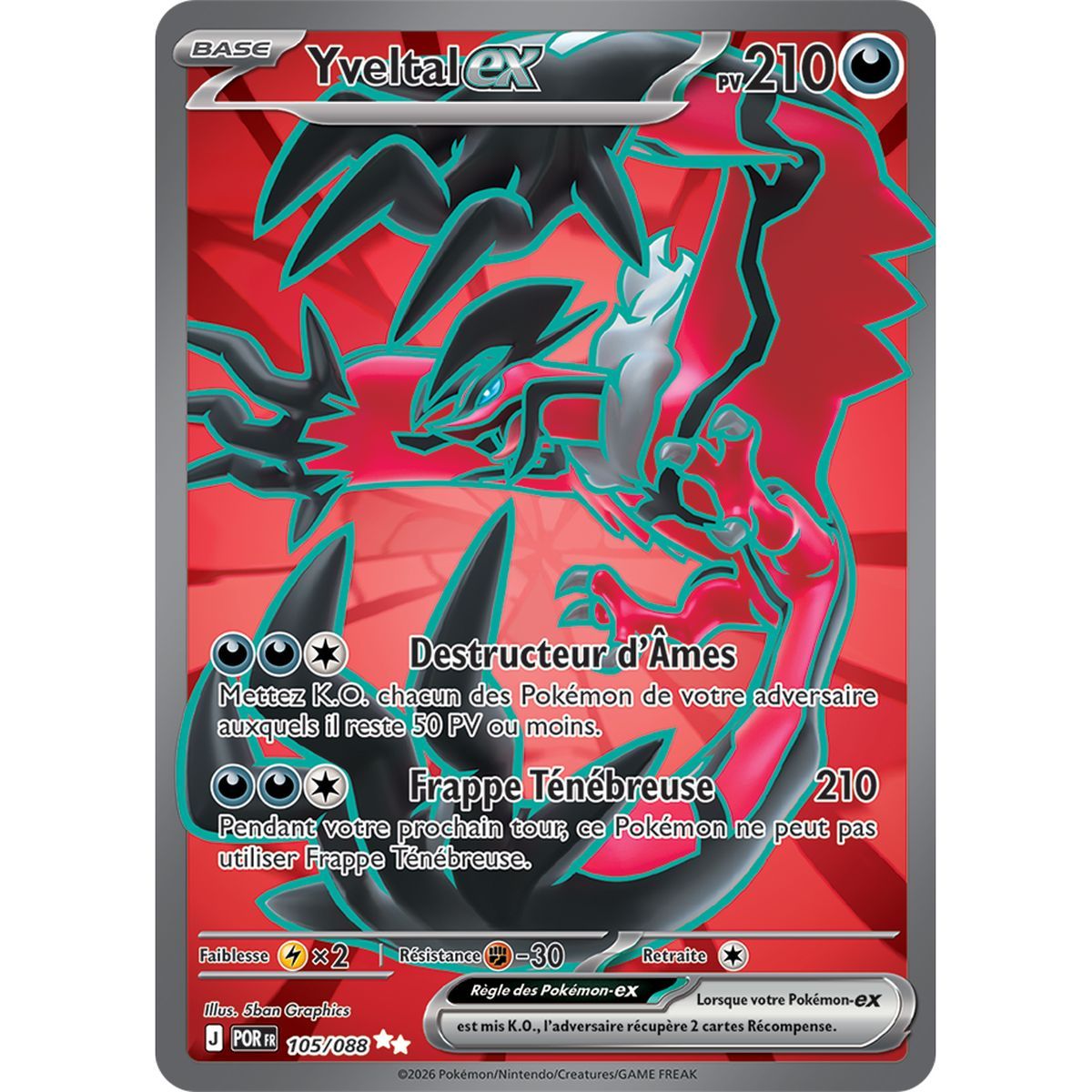 Yveltal EX - Ultra Rare 105/88 - ME03 - Pokémon - Méga-Évolution Équilibre Parfait