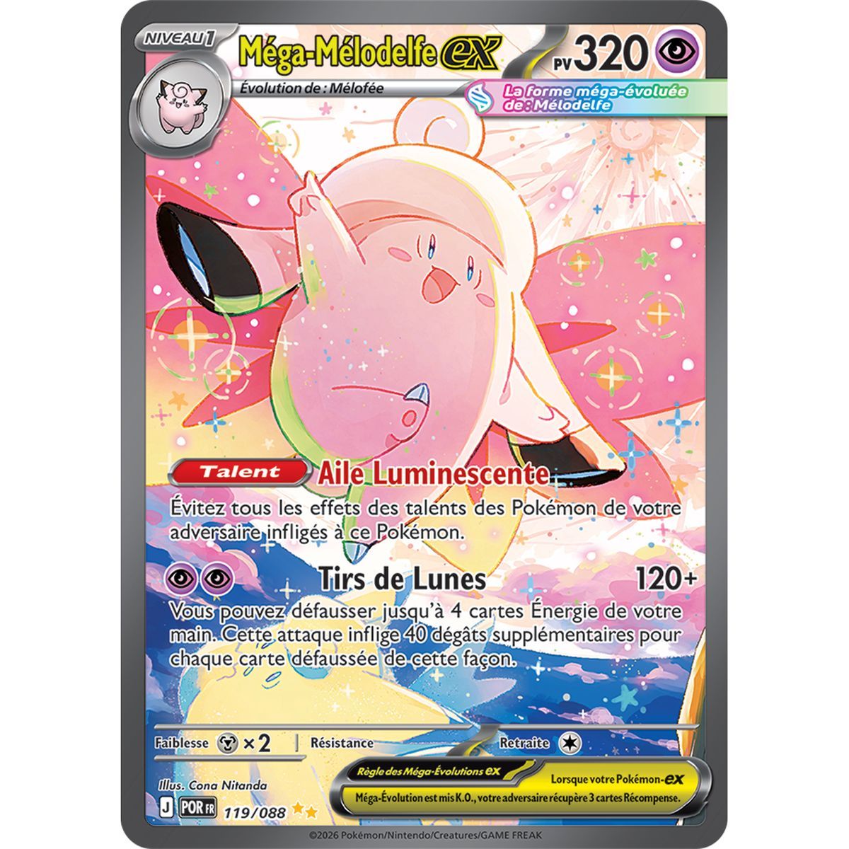 Méga-Mélodelfe EX - Special Illustration Rare 119/88 - ME03 - Pokémon - Méga-Évolution Équilibre Parfait