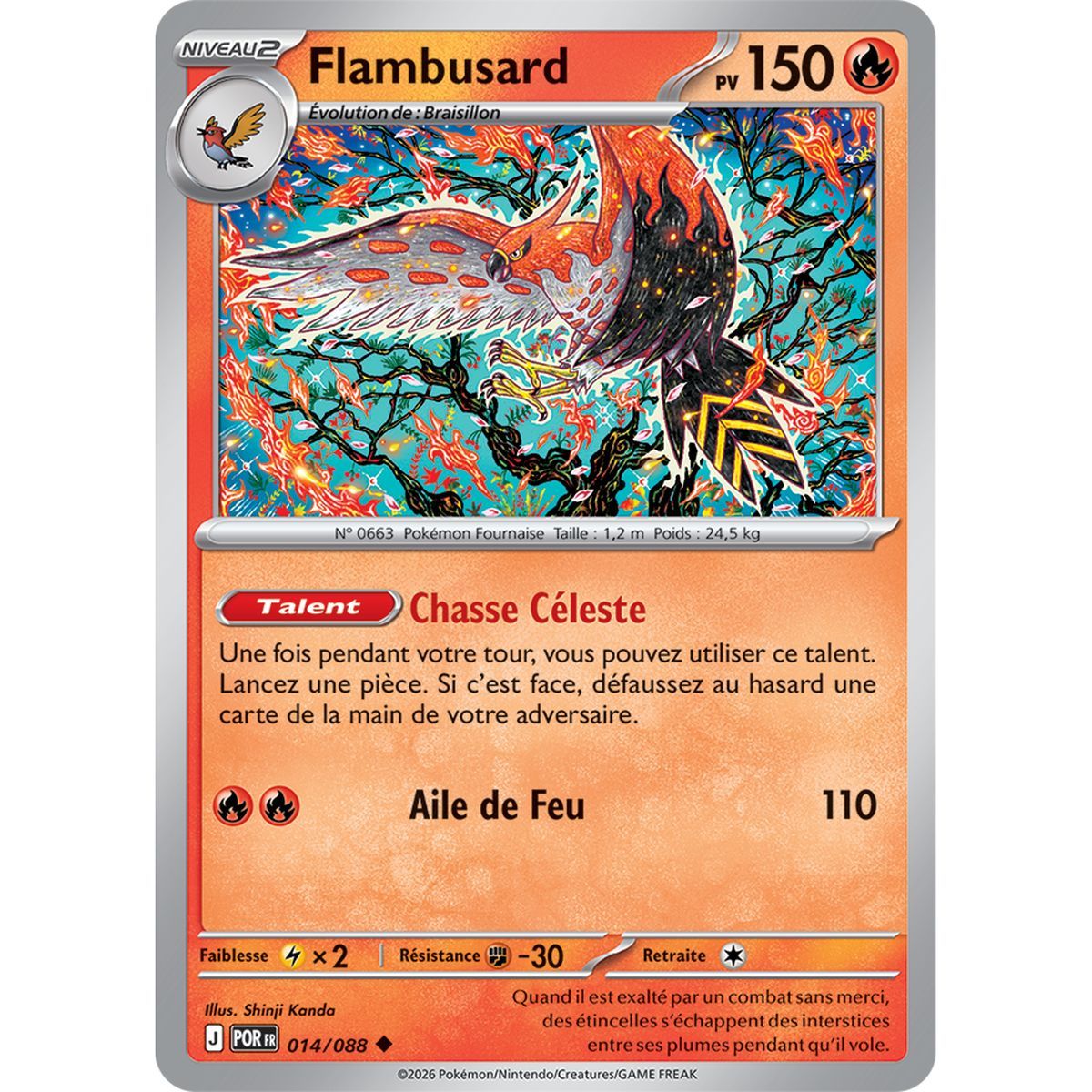 Flambusard - Reverse 14/88 - ME03 - Pokémon - Méga-Évolution Équilibre Parfait