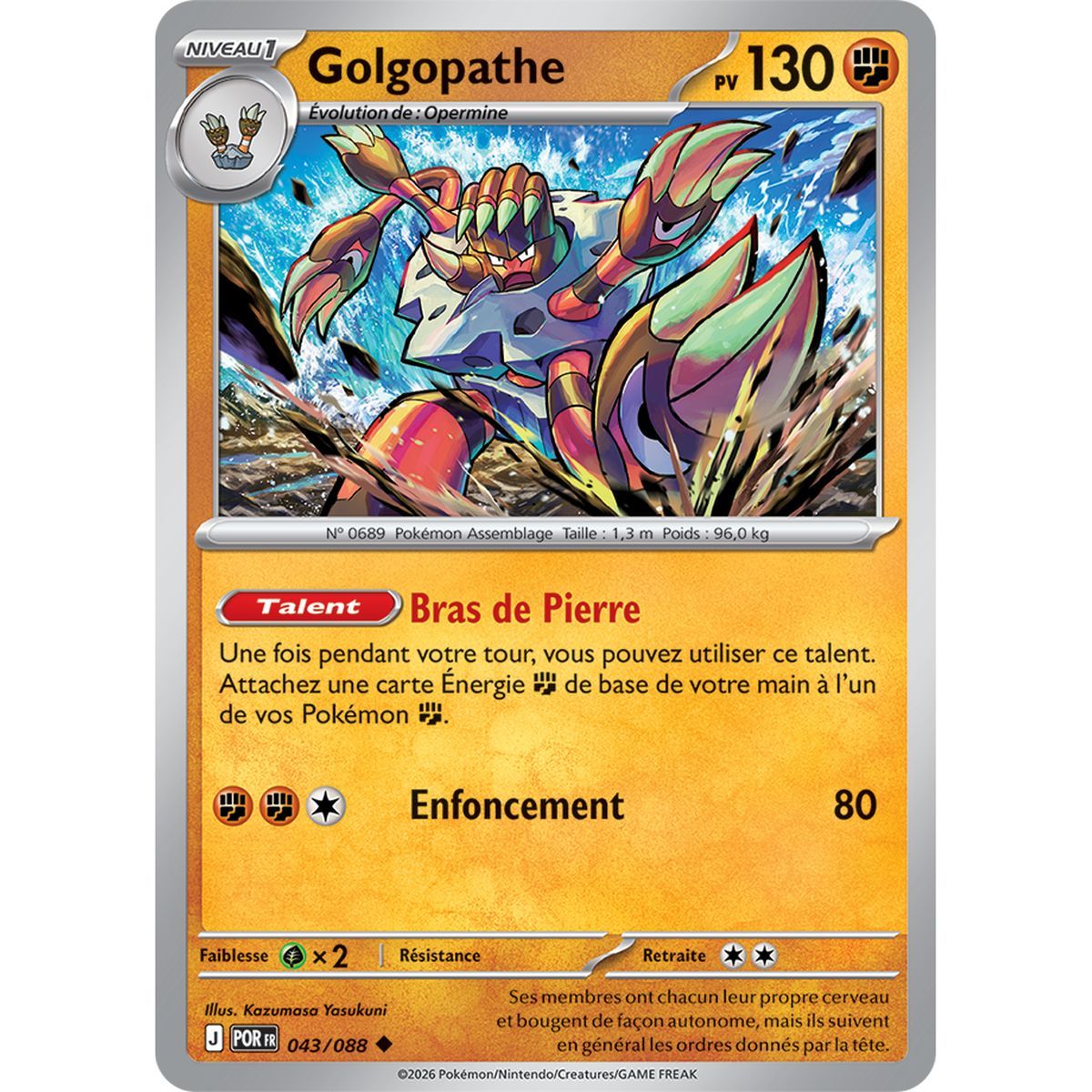 Golgopathe - Peu Commune 43/88 - ME03 - Pokémon - Méga-Évolution Équilibre Parfait