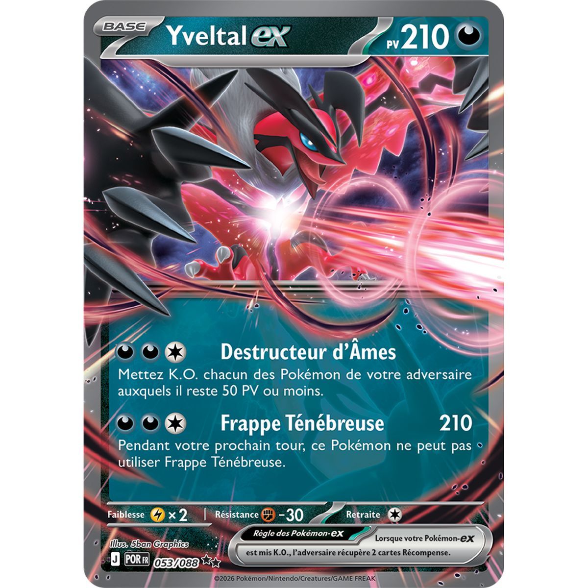 Yveltal EX - Double Rare 53/88 - ME03 - Pokémon - Méga-Évolution Équilibre Parfait
