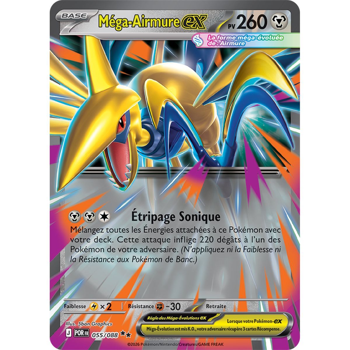 Méga-Airmure EX - Double Rare 55/88 - ME03 - Pokémon - Méga-Évolution Équilibre Parfait
