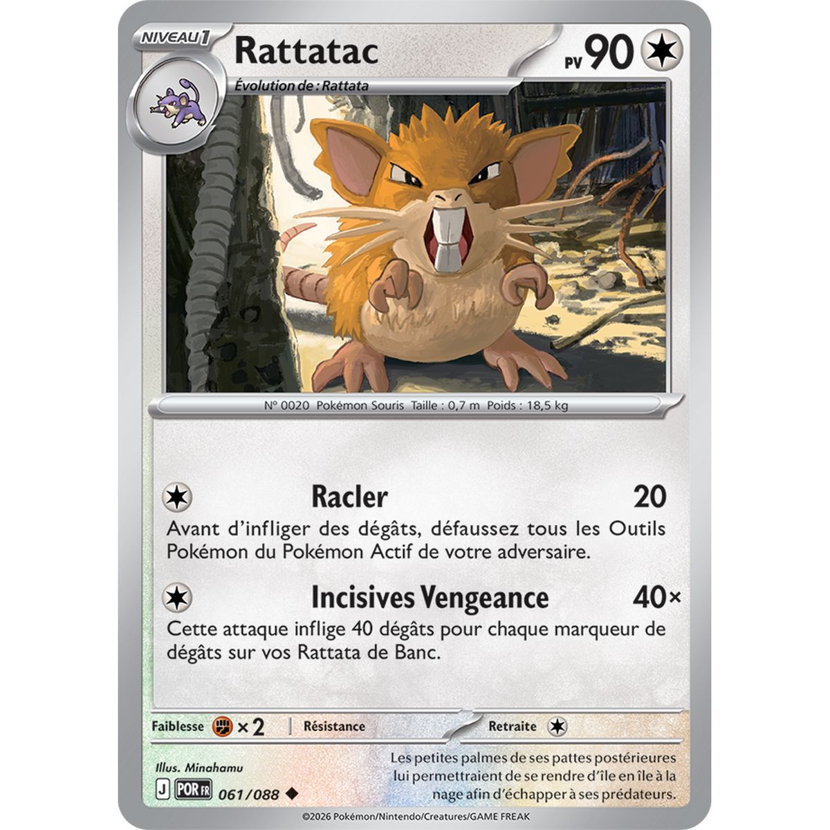 Rattatac - Peu Commune 61/88 - ME03 - Pokémon - Méga-Évolution Équilibre Parfait