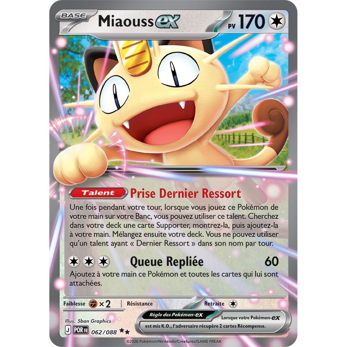 Miaouss EX - Double Rare 62/88 - ME03 - Pokémon - Méga-Évolution Équilibre Parfait