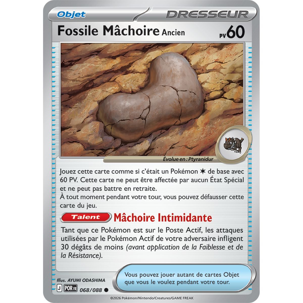 Fossile Mâchoire Ancien - Commune 68/88 - ME03 - Pokémon - Méga-Évolution Équilibre Parfait