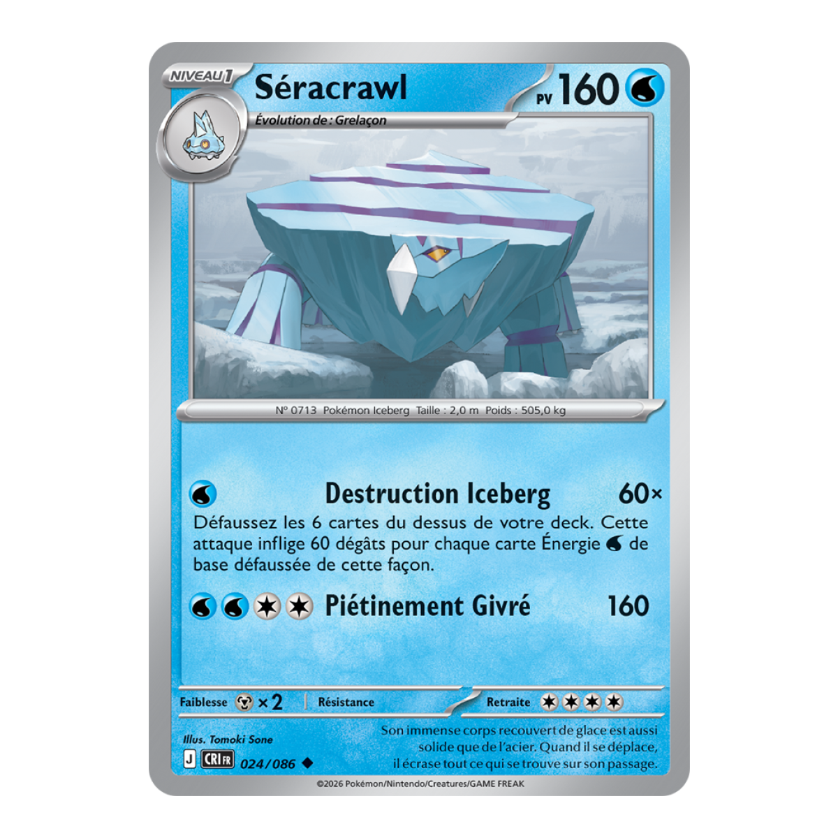 Séracrawl - Peu Commune 24/86 - ME04 - Pokémon - Méga-Évolution Chaos Ascendant