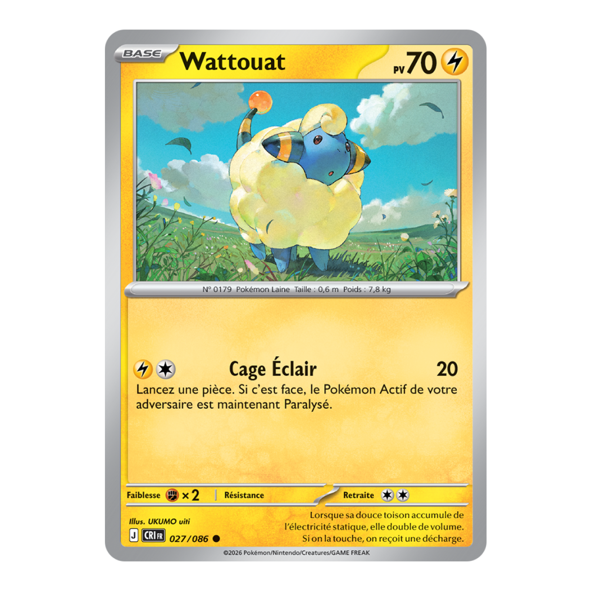 Wattouat - Reverse 27/86 - ME04 - Pokémon - Méga-Évolution Chaos Ascendant