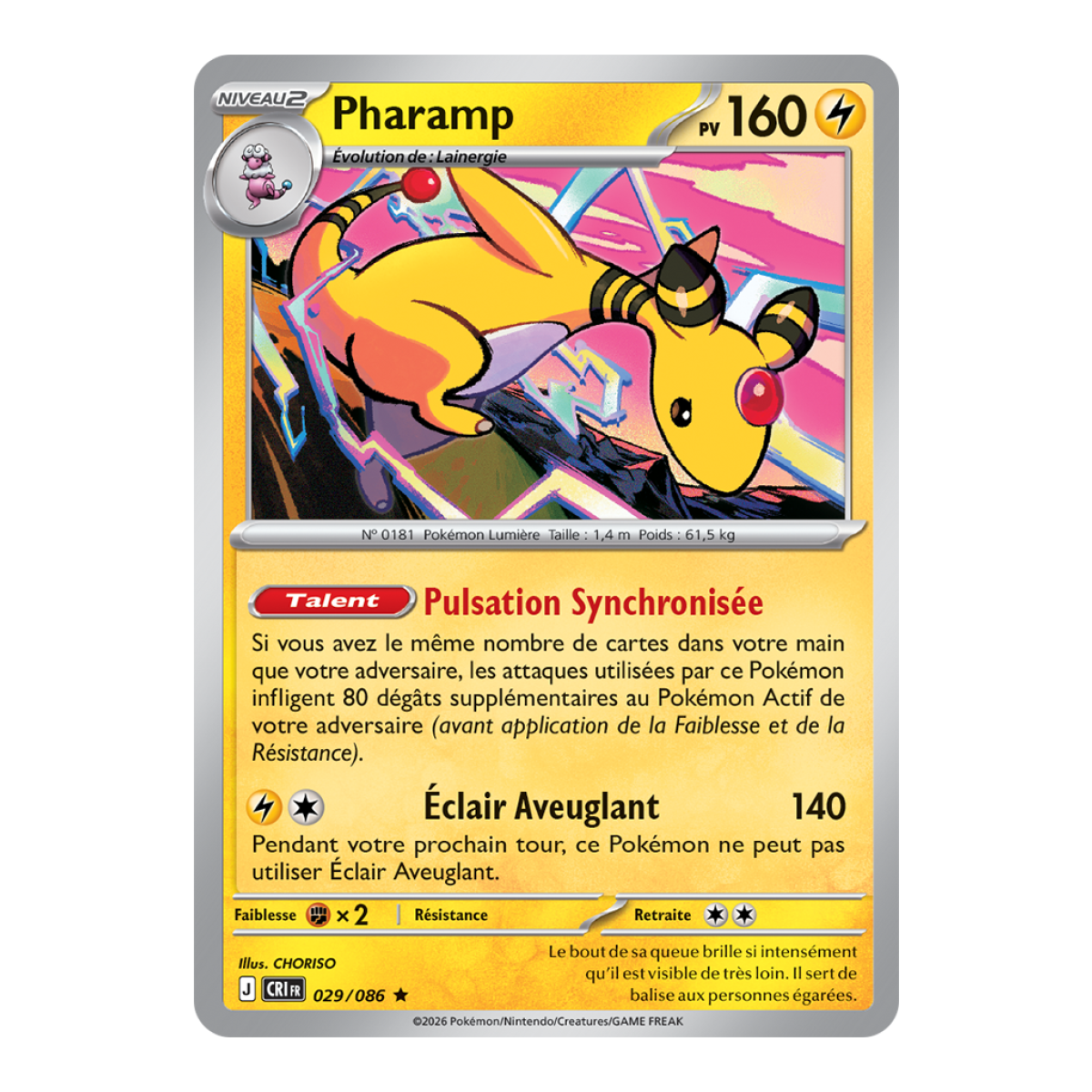 Pharamp - Reverse 29/86 - ME04 - Pokémon - Méga-Évolution Chaos Ascendant