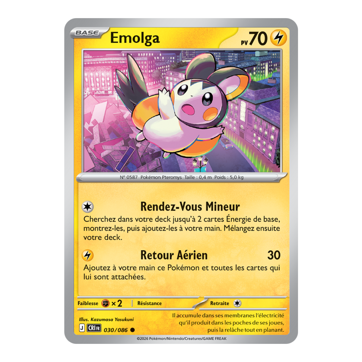 Emolga - Commune 30/86 - ME04 - Pokémon - Méga-Évolution Chaos Ascendant