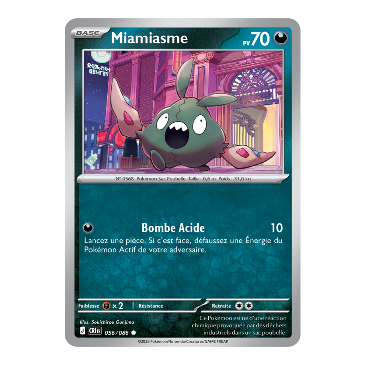 Miamiasme - Reverse 56/86 - ME04 - Pokémon - Méga-Évolution Chaos Ascendant