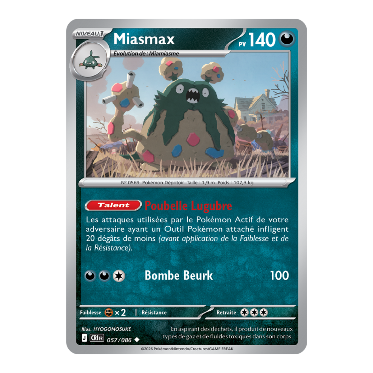Miasmax - Peu Commune 57/86 - ME04 - Pokémon - Méga-Évolution Chaos Ascendant