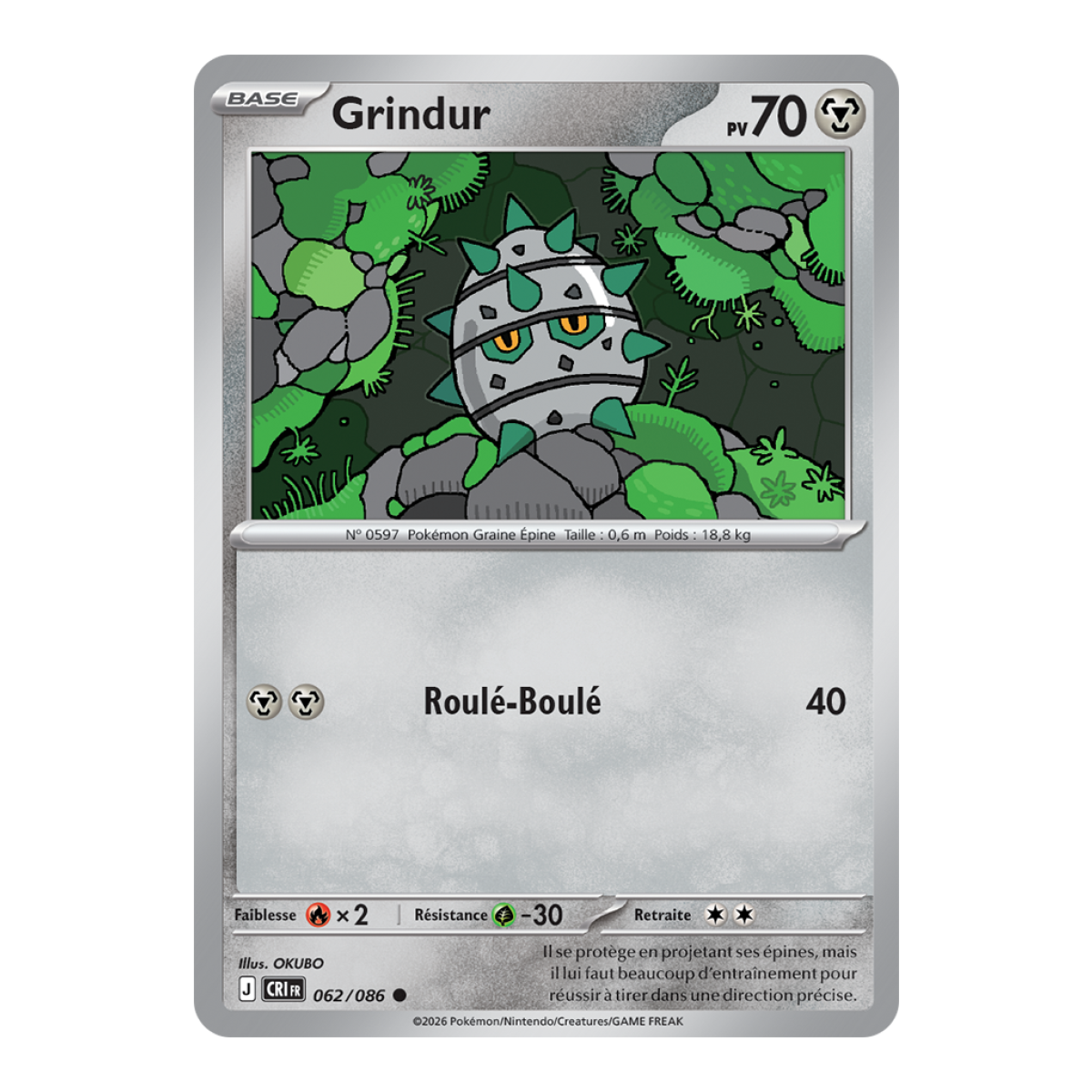 Grindur - Commune 62/86 - ME04 - Pokémon - Méga-Évolution Chaos Ascendant