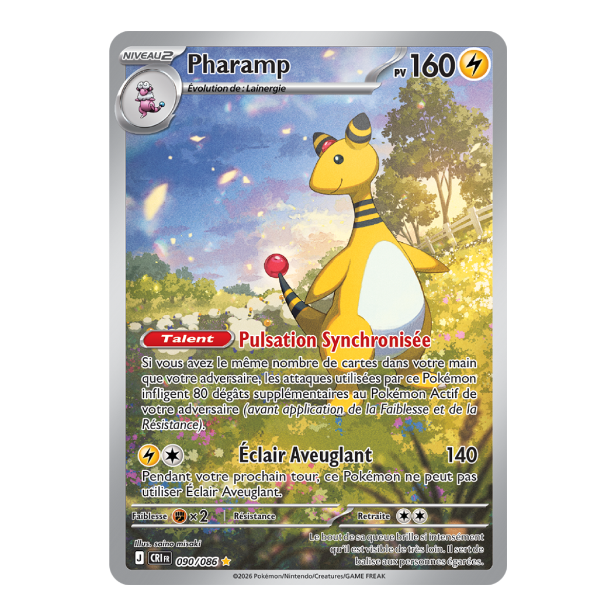 Pharamp - Illustration Rare 90/86 - ME04 - Pokémon - Méga-Évolution Chaos Ascendant