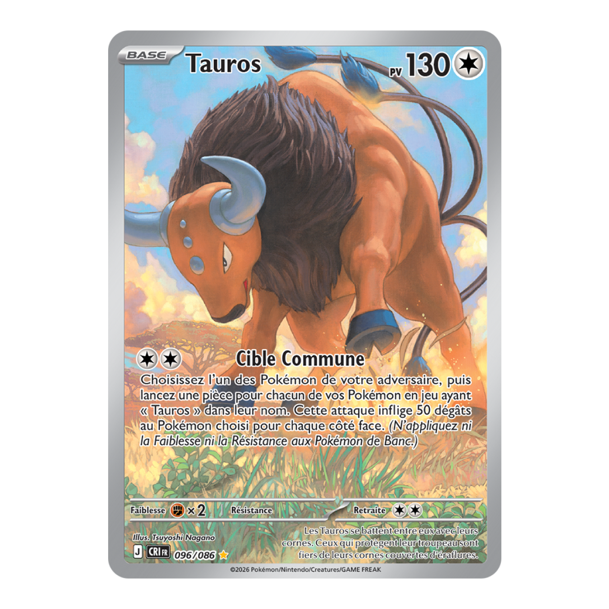 Tauros - Illustration Rare 96/86 - ME04 - Pokémon - Méga-Évolution Chaos Ascendant